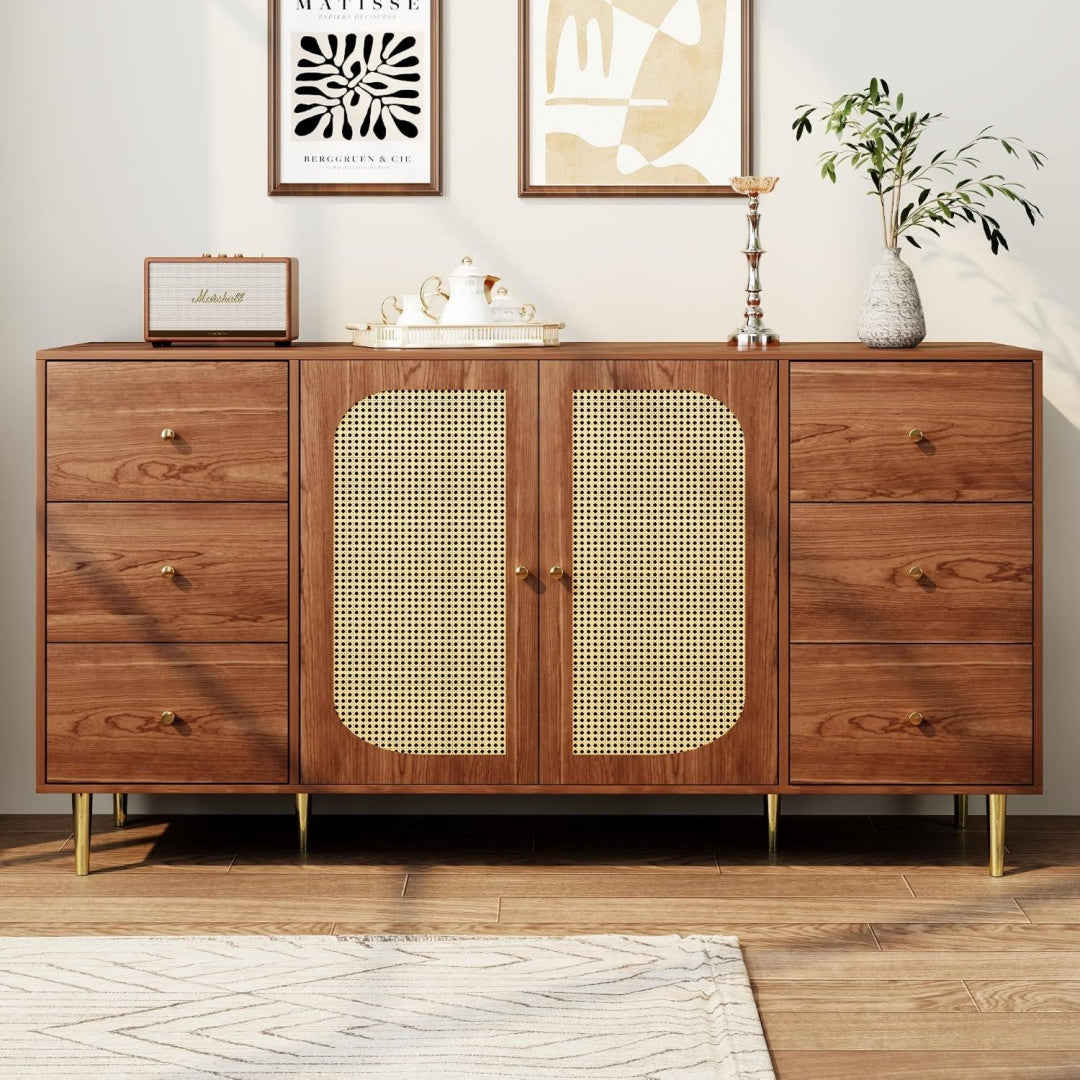 Sideboard mit 6 Schubladen und Holzoptik