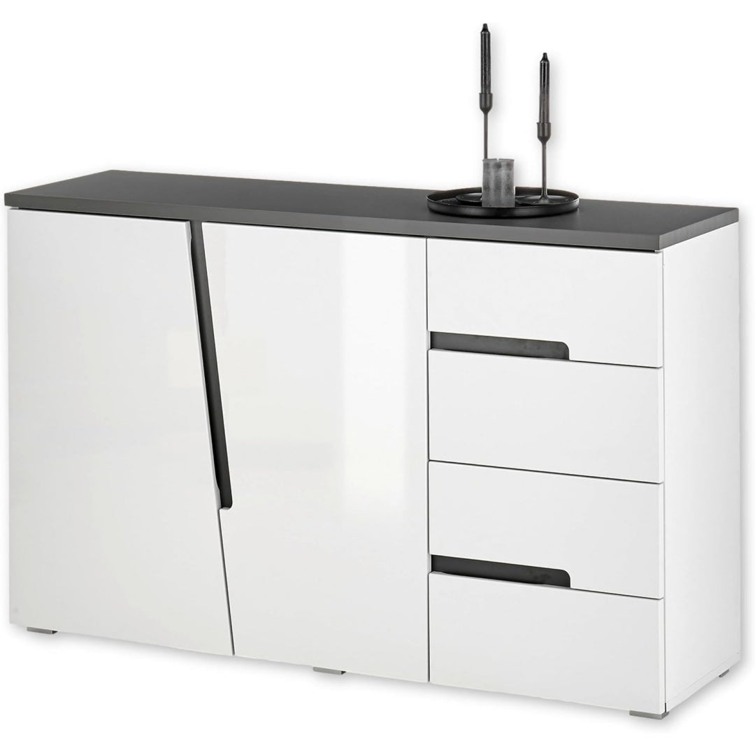 Sideboard in Anthrazit und Weiss