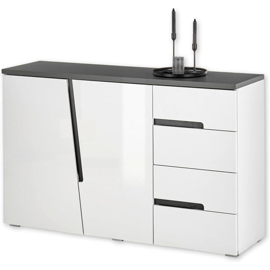 Sideboard in Anthrazit und Weiss