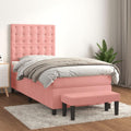 Boxspringbett in Rosa mit einem Taschenfederkern