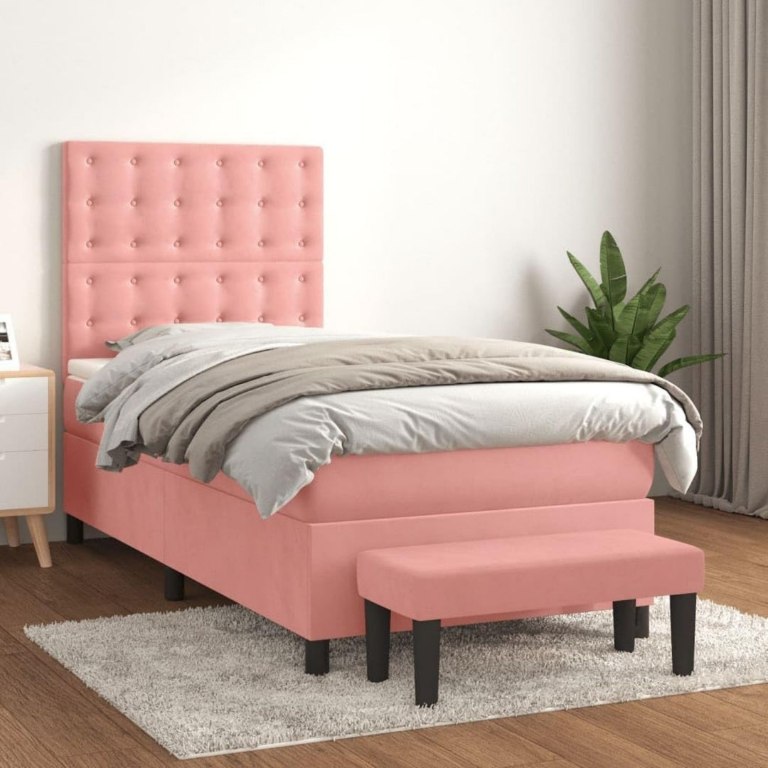 Boxspringbett in Rosa mit einem Taschenfederkern