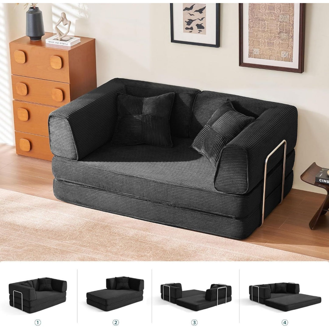 Sofa verbindet Armlehnen und eine klappbare Konstruktion