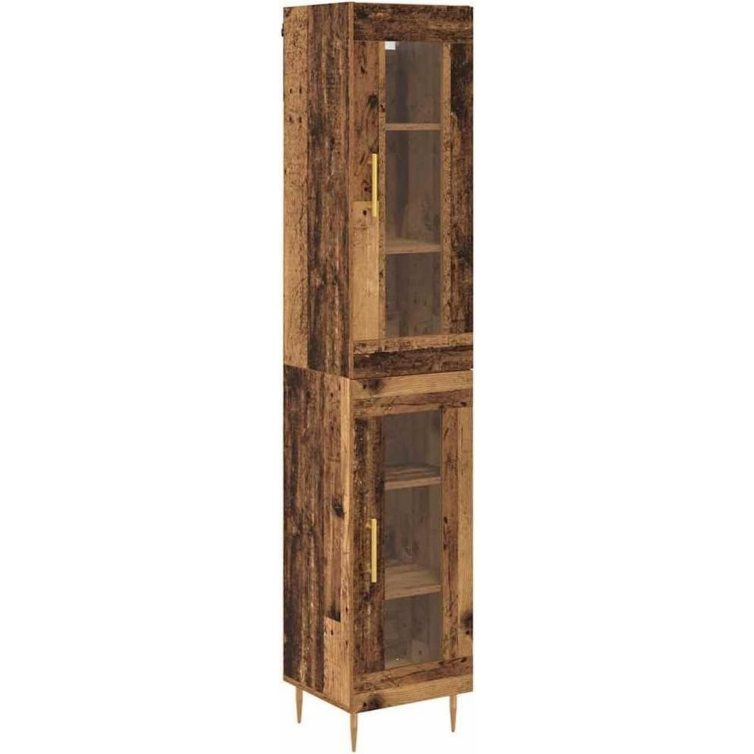 Hochschrank verbindet eine Wandmontage und Metallgriffe