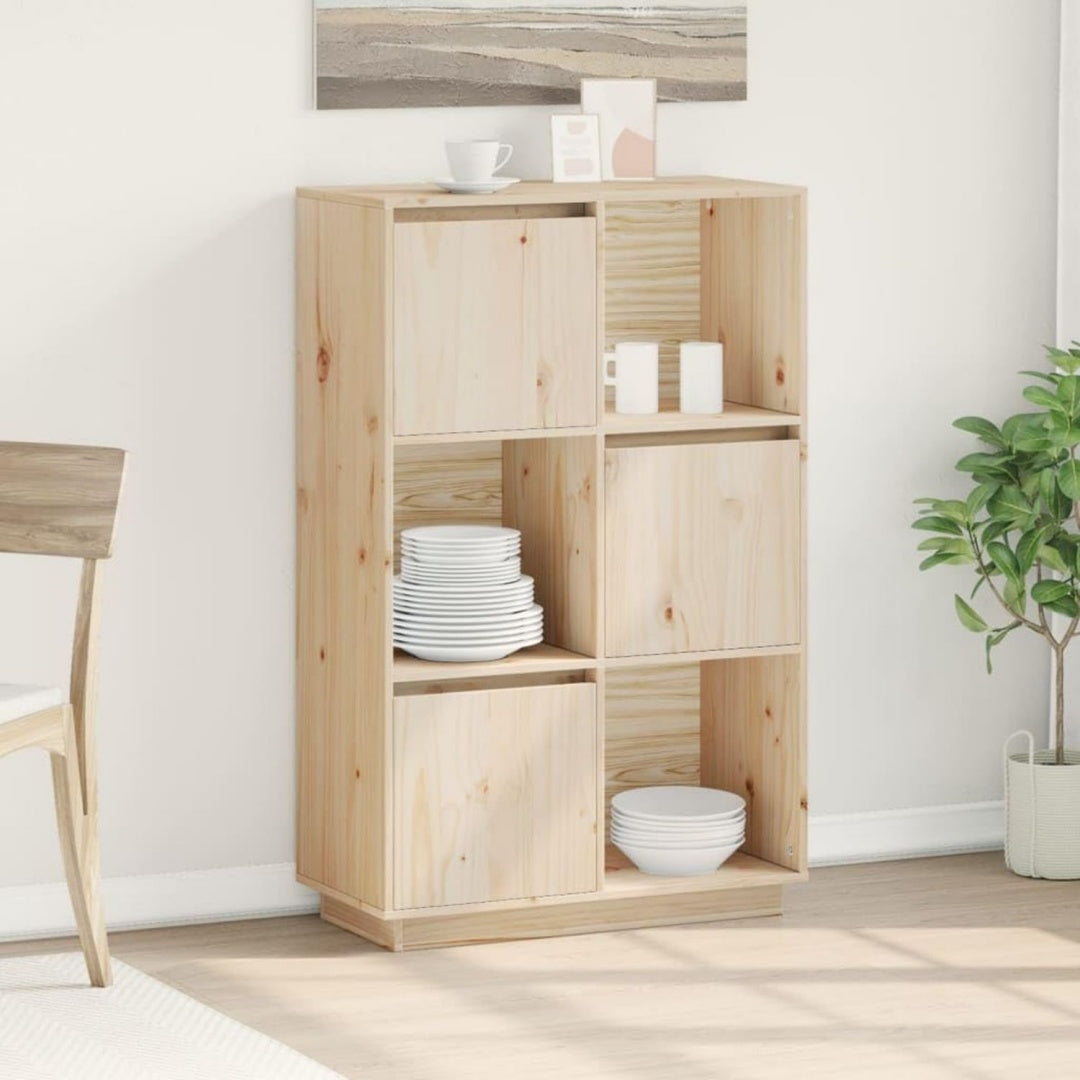 Hochschrank in Naturbraun mit geschlossenem Stauraum
