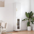Der Hochschrank misst 34.5 x 34 x 180 cm in Weiss mit den Massen 34.5 x 34 x 180 cm