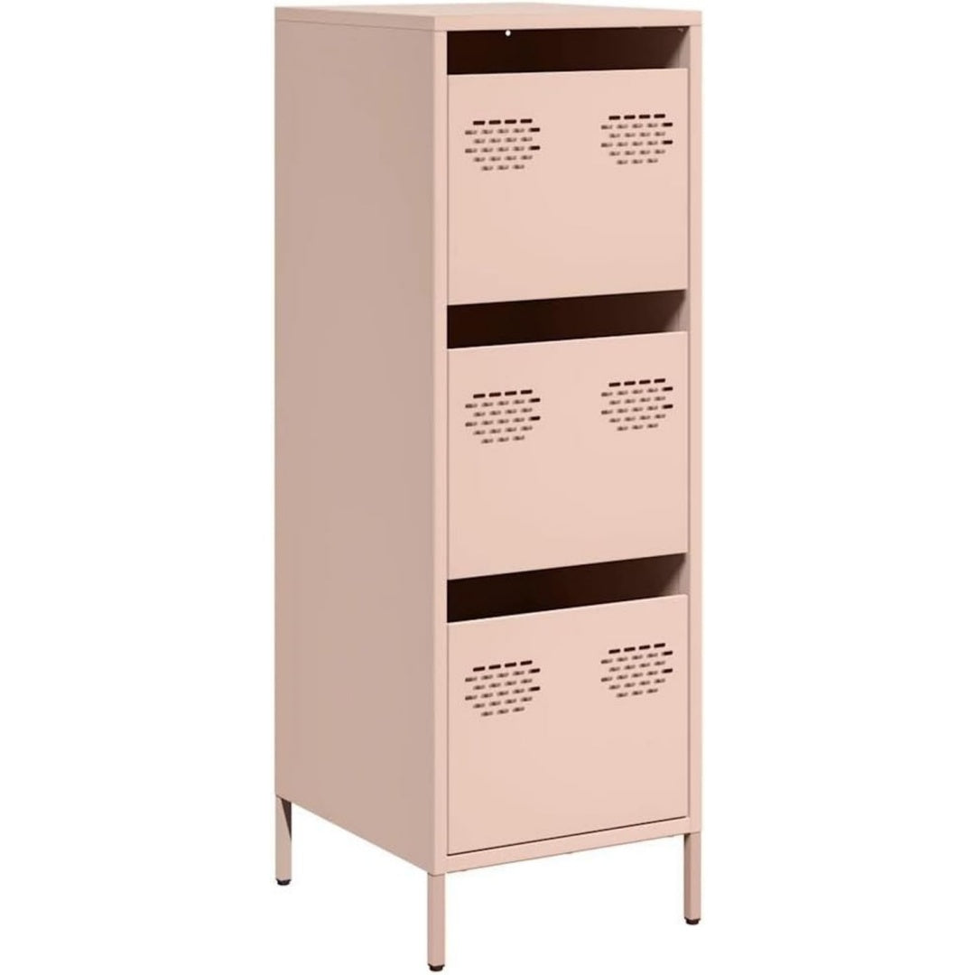 Hochschrank in Rosa mit Schubladen