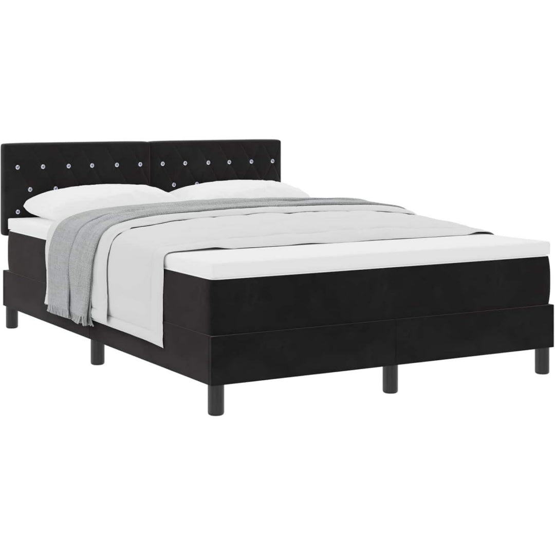 Boxspringbett in Schwarz mit einem Taschenfederkern