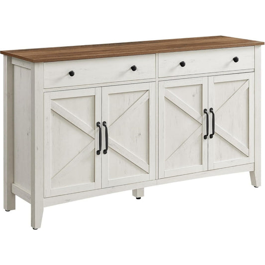 4 Tueren und verstellbare Ablagen an dem Sideboard