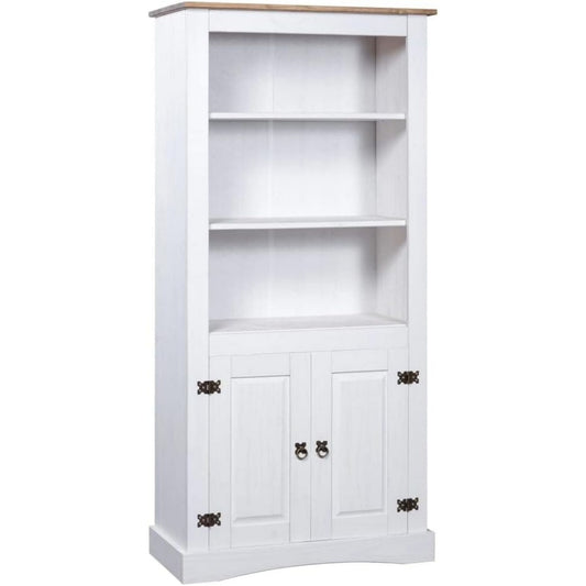 Sideboard mit den Massen 80 x 40 x 170 cm in Weiss und Naturbraun