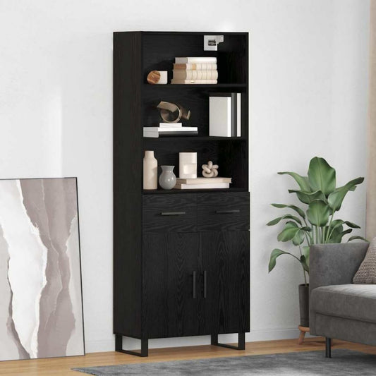 Hochschrank mit 2 Tueren und Holzoptik