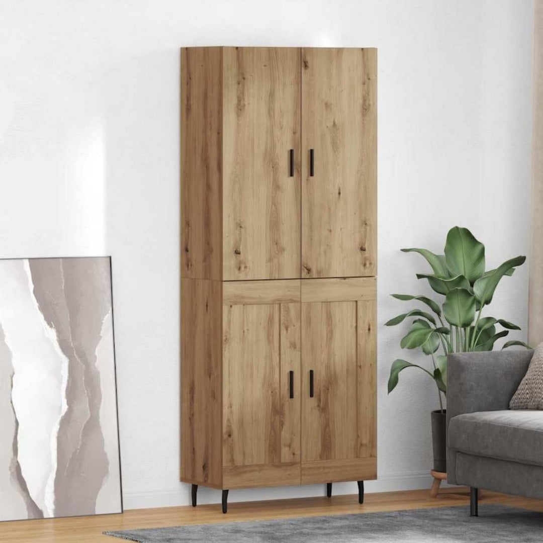 Hochschrank aus Glas und Holzwerkstoff